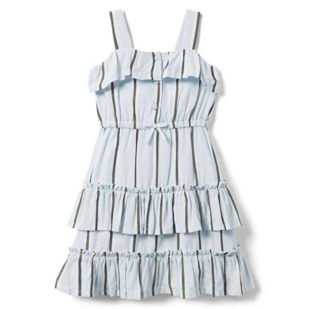Blue sky Striped Tiered dress